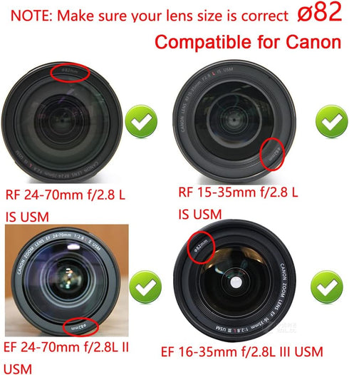 82mm Lens Cap Cover Compatible for Nikon Z9 Z7II Z6II Camera kit NIKKOR Z 24-70mm f/2.8 Lens (2 Pack)...