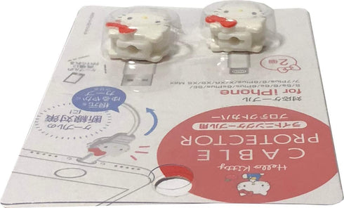 Friend Sanrio Hello Kitty Cable Protector Cell Phones Accessories 2pcs Set for iPhone (Lightning Cable)...