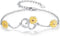 Cuoka Sunflower Anklet Bracelet 925 Sterling Silver Sunflower Ankle Jewelry Sunflower Mother Day Gift Summer Jewelry Gift For Women Girlfriend Dau...