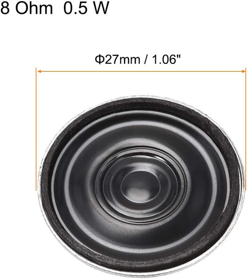 uxcell 0.5W 8 Ohm DIY Magnetic Speaker 27mm Round Shape Replacement Loudspeaker for Building Intercom 4pcs...