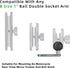FANAUE Bolt Head Adapter Ball Base with 10mm Mounting Hole,MB-02 Aluminum Alloy Mount Base for RAM Mounts B Size 1 Inch Ball Double Socket Arm...