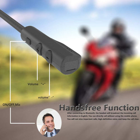 Motorcycle Helmet Headset,BT5.0 Music Call Control Hands-Free Microphone Dual Stereo Speaker Hands-Free Bilingual Conversion Headset Black Electro...