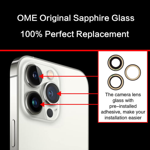 ASDAWN Back Camera Lens Glass Replacement for iPhone 13 Pro and 13 Pro Max, rear Lens Glass Replacement kit with Pre-Installed Adhesive + Installa...