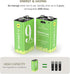 9V Rechargeable Battery Pack,2-Pack 1000mAh Li-ion USB Battery with Micro USB Port for Alarms Fire, Multimeters,Wireless Microphones,Smoke Detecto...
