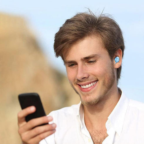 Fully Wireless Bluetooth 5.0 Rechargeable IPX7 Waterproof Earbud Headphones w Microphone, 2000mAh USB Smart Dual Charging Case/Stand Surround Ster...