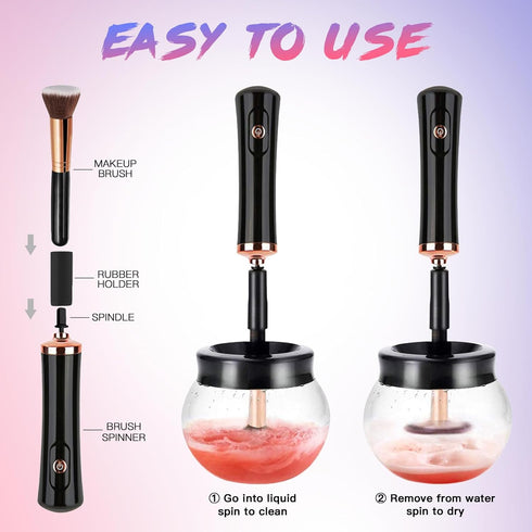 Makeup Brush Cleaner Machine - Super Fast Electric Makeup Brush Cleaner and Dryer - Quick Wash and Dry in Seconds - Suit for Most Makeup Brush Siz...
