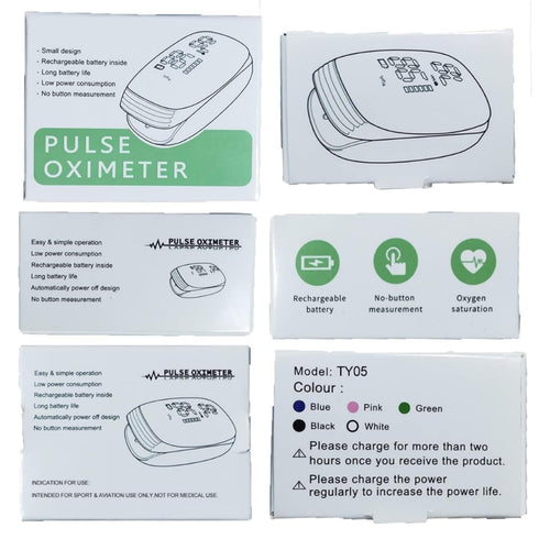 Pulse Oximeter, Blood Oximeter, Fingertip Pulse Oximeter, Rechargeable Pulse Oximeter, Accurate Rapid Blood Oximeter SpO2 Readings Outdoor Sports ...