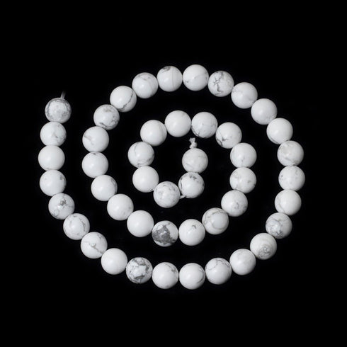 8mm 45PCS Natural White Howlite Gemstone Round Loose Stone Beads for Jewelry Making DIY Crafts Design 1 Strand 15"...