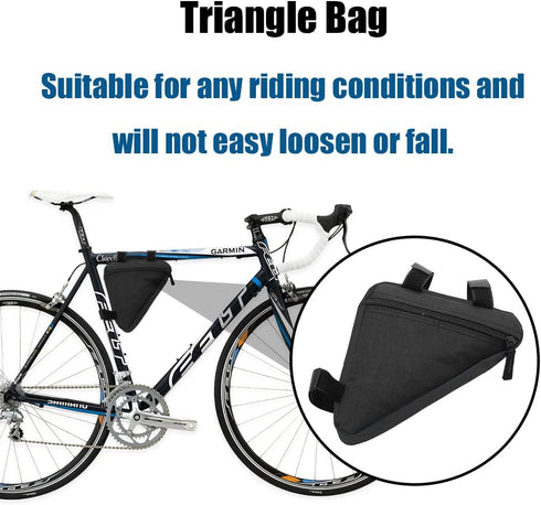 Bike Bag, Bicycle Frame Storage Bag, Bike Triangle Pouch, Bike Saddle Bag, Bike Top Tube Bag, Bike Seat Bag, Mountain Bike Accessories Pack for Ph...