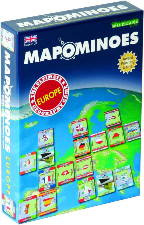 MAPOMINOES EUROPE – The Ultimate Geography Game – Fun and educational travel card game about connecting European countries for kids teens and adul...