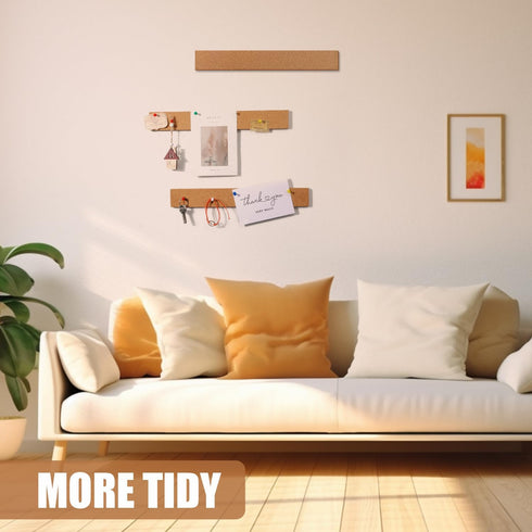 6pcs Bulletin Board Cork Strip, Natural Frameless Cork Board Strips Cork Board Strips Self Adhesive for Office School Home Decor (1/2 Inch Thick)...