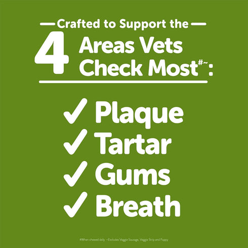 Whimzees Brushzees Dental Dog Treats for Medium Dogs (25-40 lbs), Bag of 7 Chews, Vegetable...