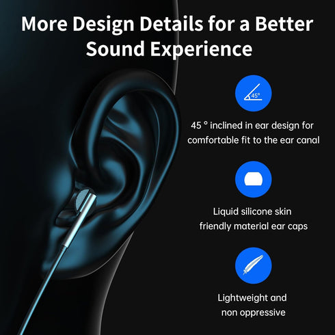 viken Wired Earbuds with Microphone Volume Control, Stereo Heavy Bass Earphones Noise Isolation in-Ear Headset Compatible with iPad,Laptop,MP3,Pho...