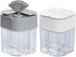 2 Pack 4 in 1 Spice Container Salt and Pepper Shaker Transparent Seasoning Shaker Can Filter Lumps Spice Jars for Home Restaurant Camping Travel C...