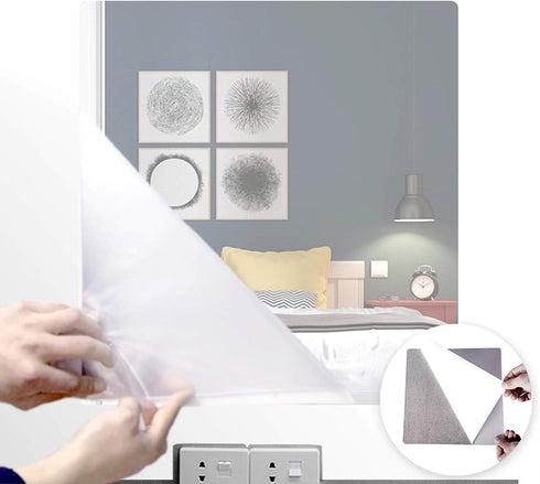 iCAGY Acrylic Mirror Sheet Self Adhesive Wall Mounted Home Decor Non Glass Sticky Mirror Tile Thickness 0.08in (2mm) Square 12x12 inch...