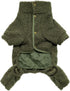 Fitwarm Dog Argyle Puffer Pajamas, Turtleneck Dog Clothes for Small Dogs Girl Boy, Pet Onesie with Feet, Fuzzy Cat Outfit, Olive Green, XXL...