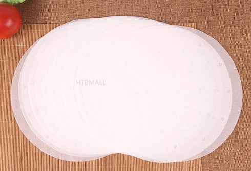 200pcs Air Fryer Liners, 10 inches Bamboo Steamer Liners, Premium Perforated Parchment Steaming Papers, Non-stick Steamer Mat Liner for Air Fryers...