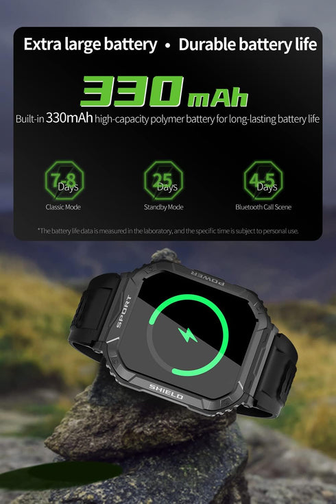 Smart Watches for Men, 1.83" Waterproof Fitness Watch Bluetooth Call Smartwatch for Android iOS Phones with Heart Rate Step Counter - Tactical Out...