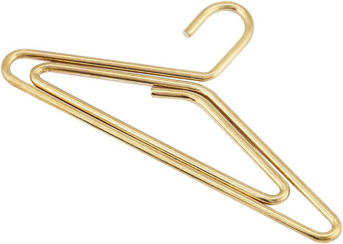 24PCS Paper Clips, Gold Paperclips with Storage Box Cute Hanger Shape Paper Clip Stainless Steel Paper Clip Small Paper Clips Multi Function Paper...