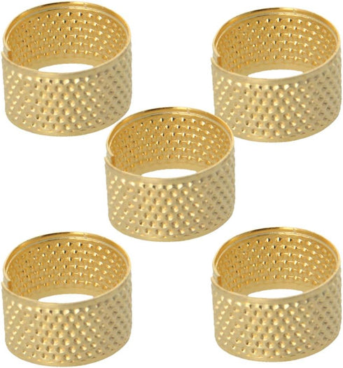 Utoolmart 5pcs Sewing Thimble, Metal Copper Sewing Thimble Finger Protector Finger Shield Ring Fingertip Thimble Sewing Quilting Craft Accessories...