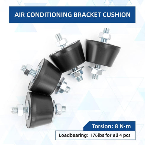 Rubber Studs Shock Absorber M8 40x26mm 4 Pack Anti Vibration Rubber Isolator Mounts Vibration Isolation Mount for Mini Split Heat Pumps, Air Compr...