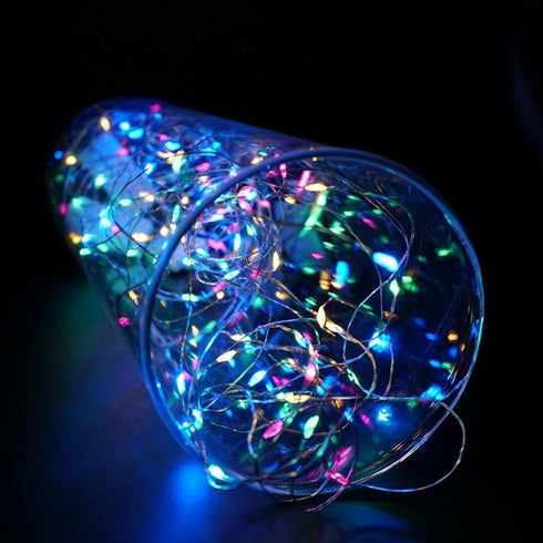 Fairy Lights Battery Operated Starry Firefly Silvery Wire String Lights 15 Pack 7.2ft 20 LED Jar Table Centerpiece for Wedding Christmas Halloween...