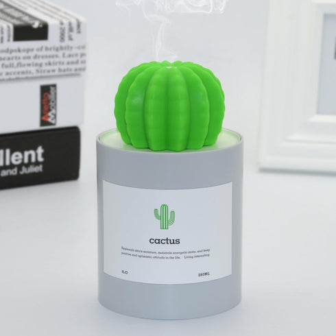 USB Cool Mist Humidifier,Mini Size Cactus Humidifier Ultra-Quiet Operation for Office Home Bedroom Baby Room 280ML 50ml/h(Grey)...