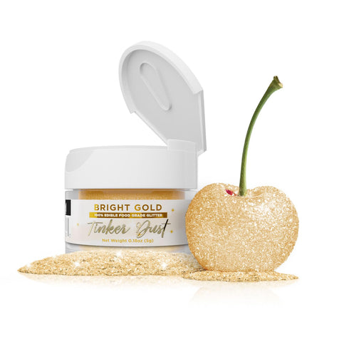 Bakell - Bright Gold Tinker Dust (5g, 1x Jar) Edible Glitter for Food, Desserts, and Beverages!...