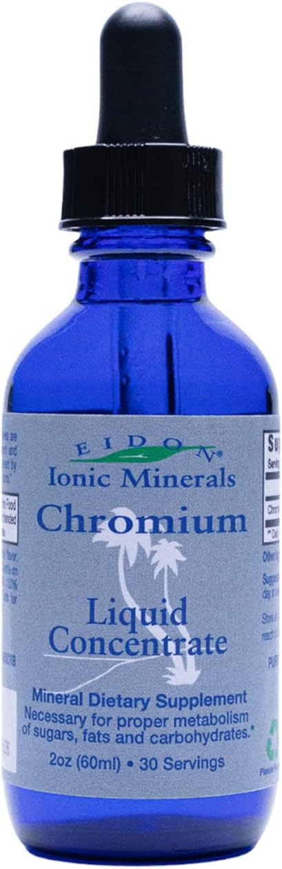 Eidon Ionic Minerals Liquid Chromium Concentrate - Ionic Chromium Supplement Drops, Supports Stable Energy Levels, All-Natural, No Sugar Added, No...