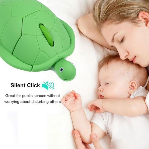 Cute Animal Turtle Shaped Wireless Mouse 3 Buttons 1600 DPI Kawaii Silent Optical Cordless Mice for Laptop PC Computer Notebook Desktop (Green)...