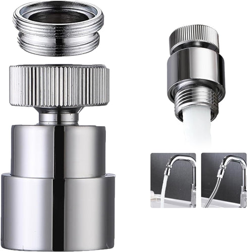 Faucet Aerator For Sink Faucet Adapter- 360° Swivel Faucet To Hose Adapter with 55/64 inch Female Thread, Included 1/2 inch Male Faucet Adapter, C...