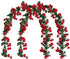 Lannu 2 Pack Artificial Rose Vine Flowers Fake Garland Ivy Flowers Silk Hanging Garland Plants for Home Wedding Party Decorations, (HOT Pink) (69h...