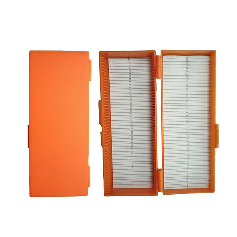 50-Place Microslide Slide Microscope Box Colors, Blue, Green, Orange, White(Pack of 4)...