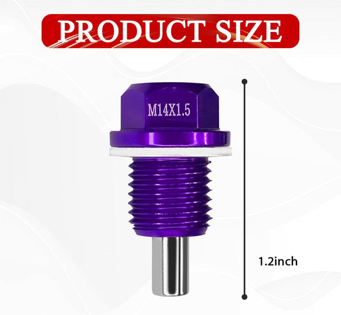 M14×1.5 Car Magnetic Oil Drain Plug Removal Tool, Aluminum Alloy Oil Pan Sump Drain Nut Bolt Screw Repair Kit for Most Ford, GM, Hyundai, KIA and ...