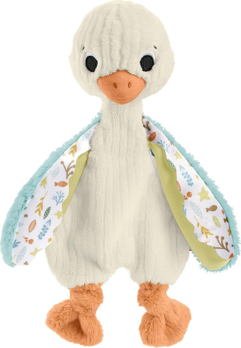 Fisher-Price Baby Sensory Toy Snuggle Up Goose Plush Toy with Jingles for Newborns, Machine Washable...