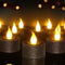 FURORA LIGHTING Black Glitter LED Tealight Candles Pack of 12, Flameless Flickering Tealight Candles for Home Décor, 1.5’’(W) x 1.65’’(H), Battery...