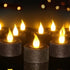 FURORA LIGHTING Black Glitter LED Tealight Candles Pack of 12, Flameless Flickering Tealight Candles for Home Décor, 1.5’’(W) x 1.65’’(H), Battery...