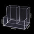 Desktop Clear Pen Holder with 3 Compartments, Acrylic Pencil Holders, Desk Organizers and Accessories...