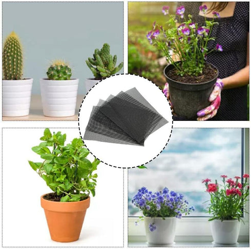 Flower Pot Hole Mesh Pad, Bonsai Bottom Grid Mat Squares Plant Pot Drainage Net Screens DIY Netting Gasket for Indoor Outdoor Gardening Succulent ...