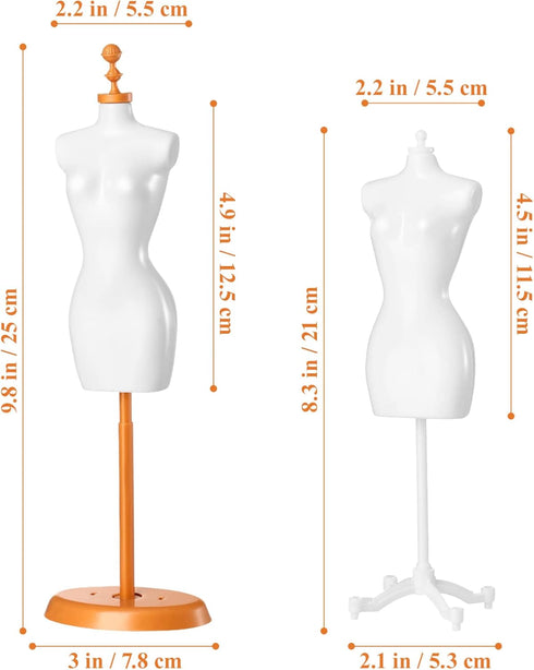 4pcs Doll Cloth Gown Display Support Holder Mini Mannequin Model Stand Plastic Display Support Holder for Doll...