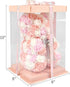 Hand Made Artificial Flowers Rose Bear Pure Color for Valentine Birthday and Mother's Day with a 10" Pink Gift Box (Multi Color-Peach Love)...