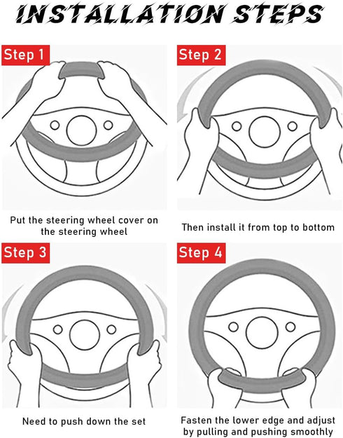 Car Steering Wheel Cover, 15 Inch Leather Breathable Auto Steering Wheel Protector, Comfortable Non-Slip Vehicle Steering Wheel Covers, Universal ...
