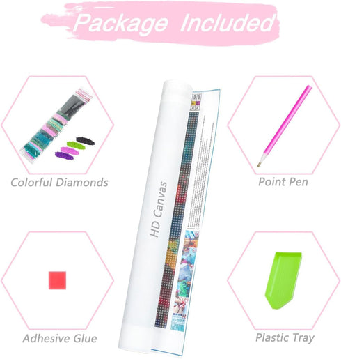 DVWIVGY 5D Diamond Painting Kits by Number for Adults Red Barn Farm House Diamond Art Full Round Drill Crystal Rhinestone Embroidery Craft Kits fo...