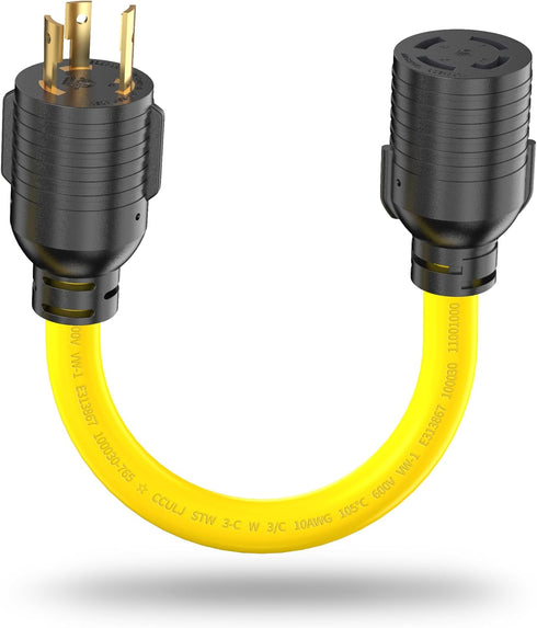 NEMA L5-30P to L14-30R Adapter Cord, 3 Prong to 4 Prong Generator Adapter 30 Amp Twist Lock to Inlet Box...