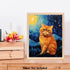 Bestbuddy Pet 11X14 Unframed Starry Night Van Gogh Inspired Cute Exotic Shorthair Cat House Pet Friend Family Animal Clinic Oil Painting Art Print...