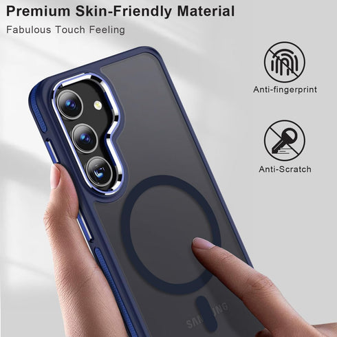 for Samsung Galaxy S23 FE Case compatible with Magsafe - Dual color design Shockproof Protection with Anti-Slip Strip, Magnetic Translucent Phone ...