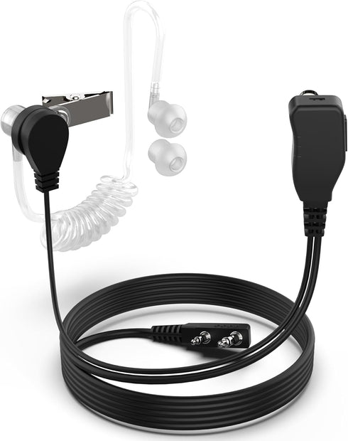 Walkie Talkie Earpiece with Mic, 2 Pin Air Acoustic Tube Surveillance Headset, Two Way Radio Earpiece with PTT/VOX, Security Earpiece Compatible w...