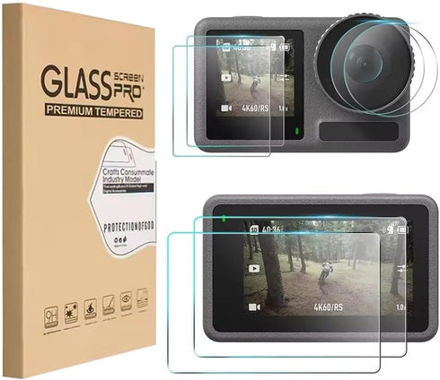 Screen and Lens Protector for DJI Osmo Action 4, Anti-Scratch 9H Ultra Clear Screen Protector Cover Tempered Glass LCD Display Film + Lens Protect...