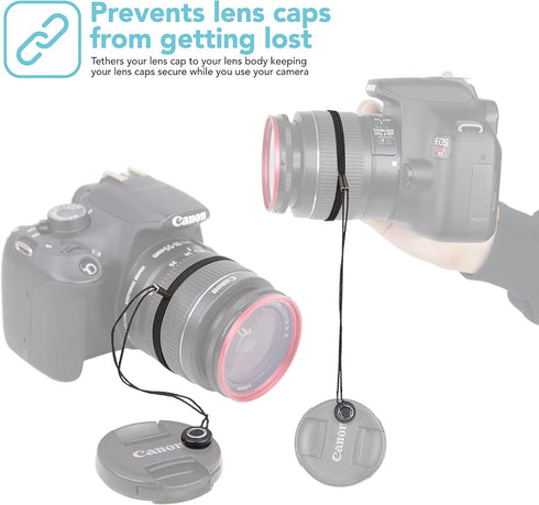 49mm Lens Cap Bundle, 3 Pack Universal Snap on Front Centre Pinch Lens Cover Set for Canon Nikon Sony Olympus DSLR Camera + Camera Lens Cleaning P...