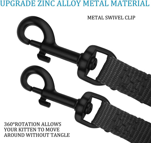 2 Pack Puppy Dog Leash Cat Leash, Strong and Durable Leash with Easy to Use Collar Hook - Dog Leashes for Cat with Collapsible Pet Bowl Great for ...